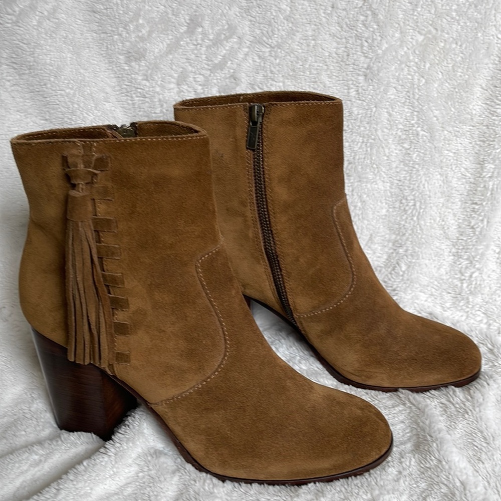 Frye Myra Tassel Bootie in chestnut